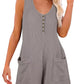 Full Size Pocketed Scoop Neck Sleeveless Romper