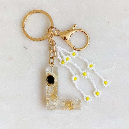 Baby Daisy Initial Key Chain - Rebel K Collective