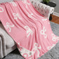 Pink 127*152cm Bow Printed Cozy Soft Throw Blanket