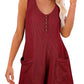 Full Size Pocketed Scoop Neck Sleeveless Romper