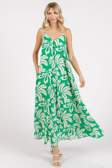 Printed maxi cami dress