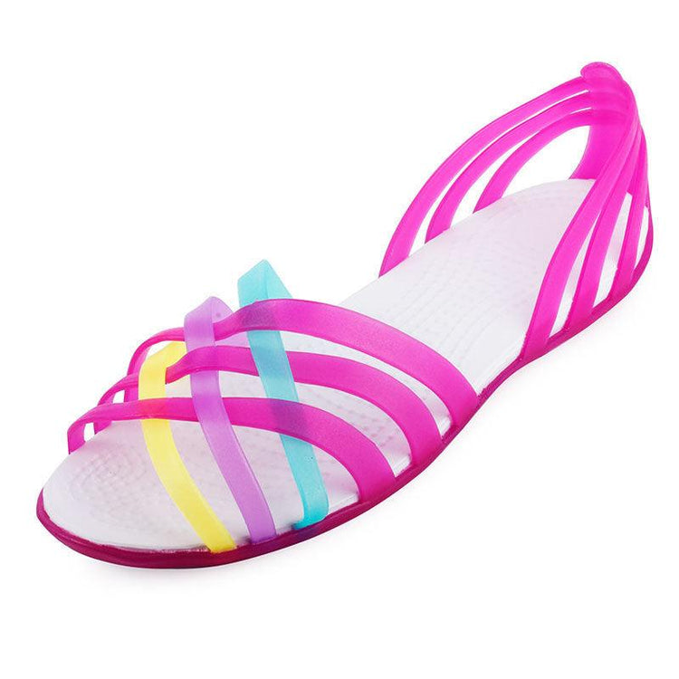 Beach jelly sandals rainbow plastic sandals female summer - Rebel K Collective