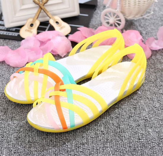 Beach jelly sandals rainbow plastic sandals female summer - Rebel K Collective