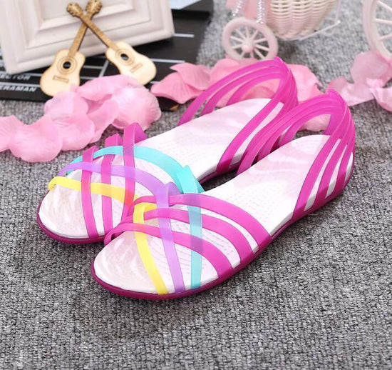 Beach jelly sandals rainbow plastic sandals female summer - Rebel K Collective