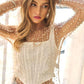 Bead and Pearl Embellished Long Sleeves Mesh Top - Rebel K Collective