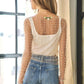 Bead and Pearl Embellished Long Sleeves Mesh Top - Rebel K Collective