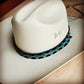 Blue Navajo Embossed Leather Hat Band - Rebel K Collective