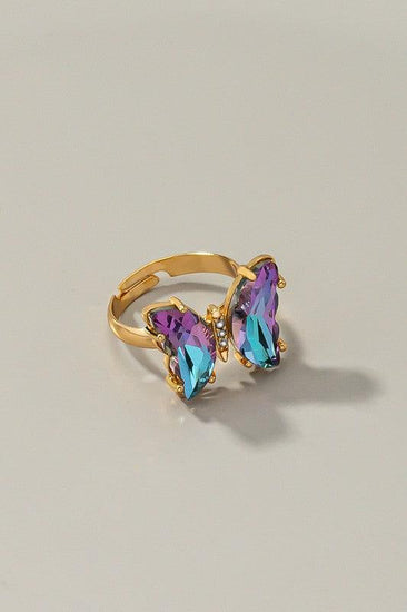 Butterfly ring with adjustable brass band - Rebel K Collective