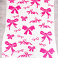 Pink 127*152cm Bow Printed Cozy Soft Throw Blanket