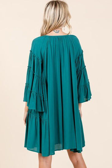 Soft rayon ruffle dress