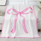 Pink 127*152cm Bow Printed Cozy Soft Throw Blanket