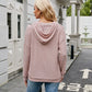 Ribbed Drawstring Long Sleeve Hoodie