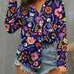 FAM-FAM Buttoned Printed Collared Neck Long Sleeve Shirt