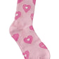 Pink Textured Sweetheart Print High Ankle Socks