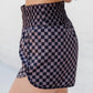 Checkered Elastic Waist Shorts - Rebel K Collective