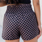 Checkered Elastic Waist Shorts - Rebel K Collective