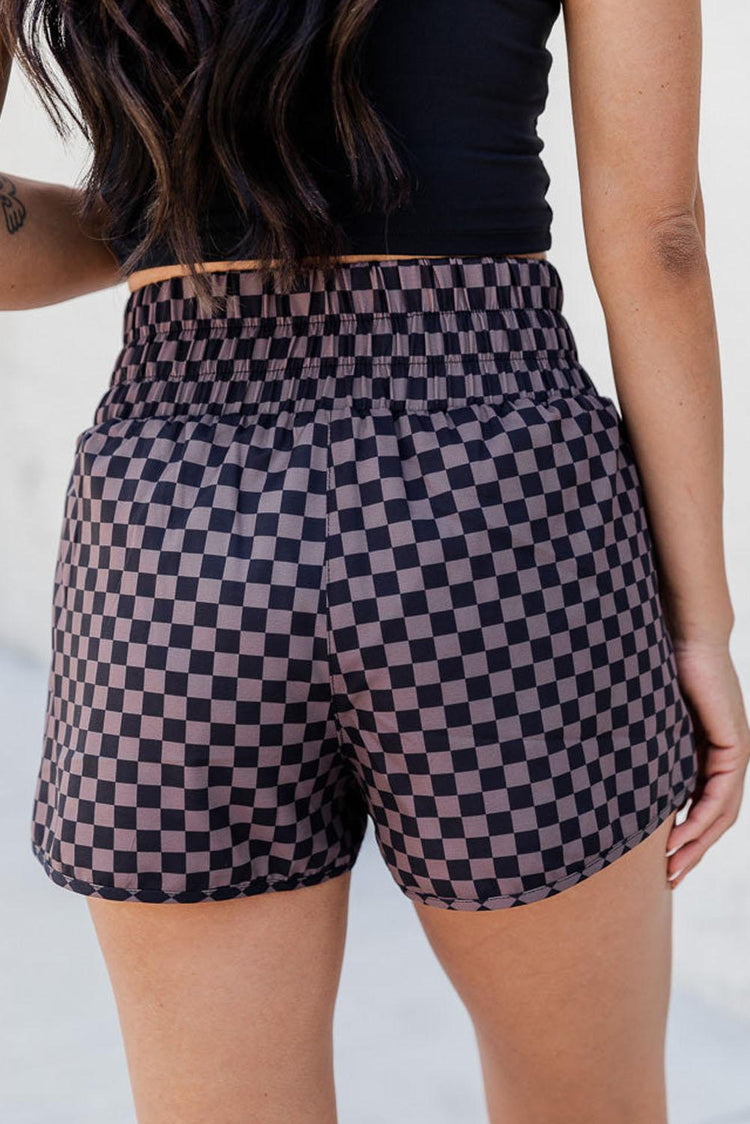 Checkered Elastic Waist Shorts - Rebel K Collective