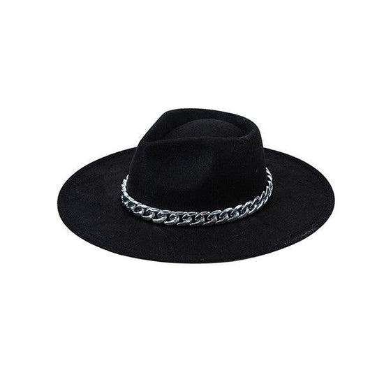 CHUNKY CHAIN FELT FEDORA HAT - Rebel K Collective