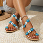 Contrast Flower Flat Sandals - Rebel K Collective