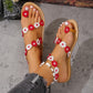 Contrast Flower Flat Sandals - Rebel K Collective