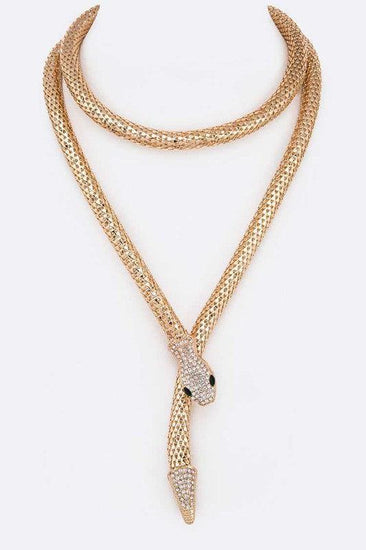 Crystal Snake Coil Chain Necklace - Rebel K Collective