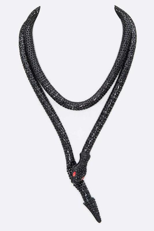 Crystal Snake Coil Chain Necklace - Rebel K Collective