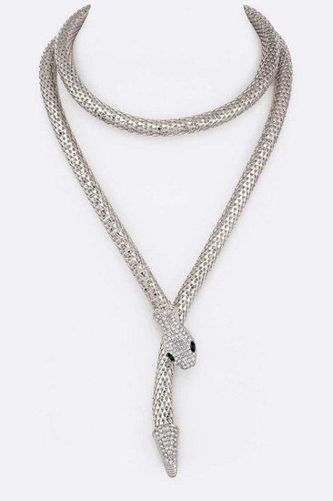 Crystal Snake Coil Chain Necklace - Rebel K Collective