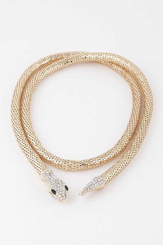 Crystal Snake Coil Chain Necklace - Rebel K Collective