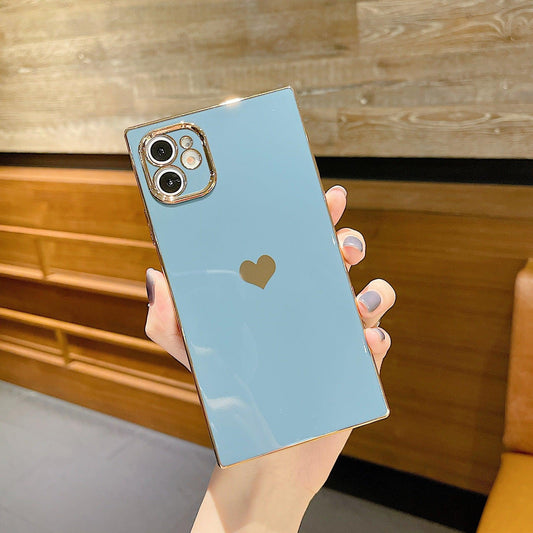 6D Electroplating Love Square All-Inclusive Silicone Phone Case - Rebel K Collective