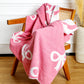 Pink 127*152cm Bow Printed Cozy Soft Throw Blanket