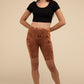 Mineral Wash Wide Waistband Pocket Leggings - Rebel K Collective