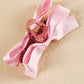 Black Solid Color Ribbon Bow Decor Hair Clip