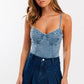 Denim Bustier Bodysuit - Rebel K Collective