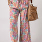 Drawstring Printed Wide Leg Pants - Rebel K Collective