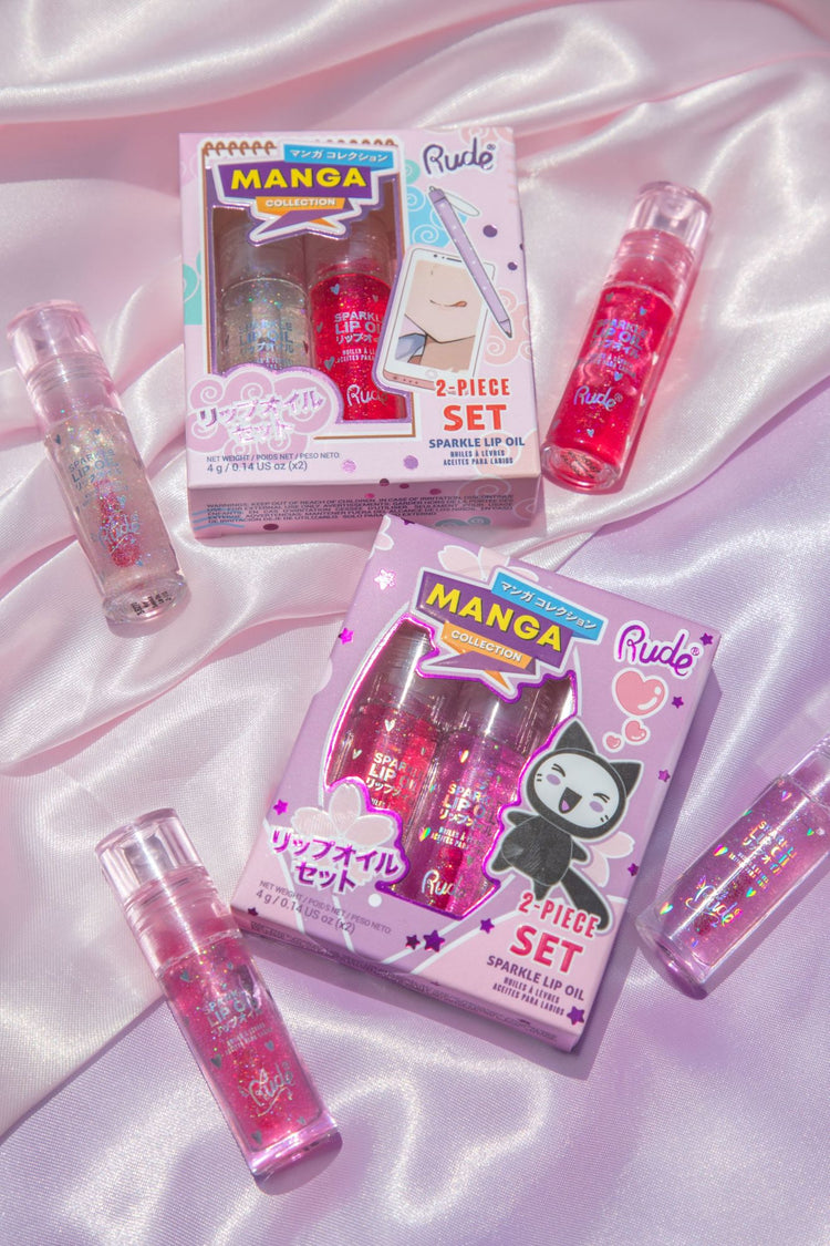 RUDE Manga Collection Sparkle Lip Oil Duo Set