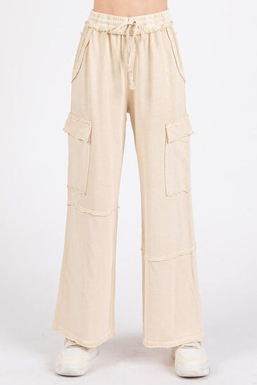 Vintage wash cargo trousers