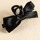 Black Solid Color Ribbon Bow Decor Hair Clip