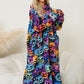 Fuzzy Pocketed Long Sleeve Hooded Lounge Dress