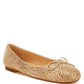 Apollon Bow Detail Foil Print Suede Ballerinas