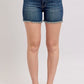 Tummy control denim shorts