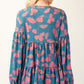 Celeste Full Size Tiered Floral V-Neck Long Sleeve Blouse