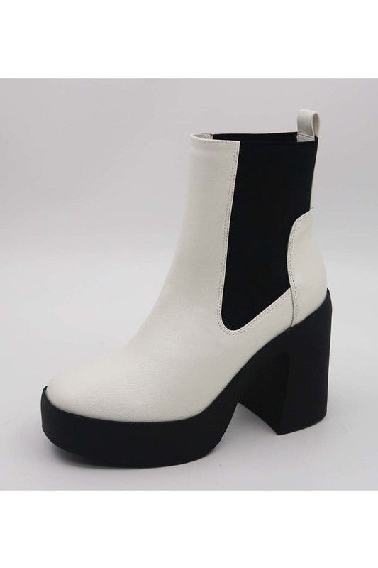 platform chuncky heel bootie