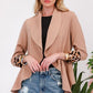 Rolled leopard cuff blazer