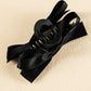 Black Solid Color Ribbon Bow Decor Hair Clip