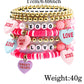 Bonbon Letter Print Heart Beaded Valentines Bracelet