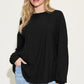 Cotton round neck long sleeve t-shirt