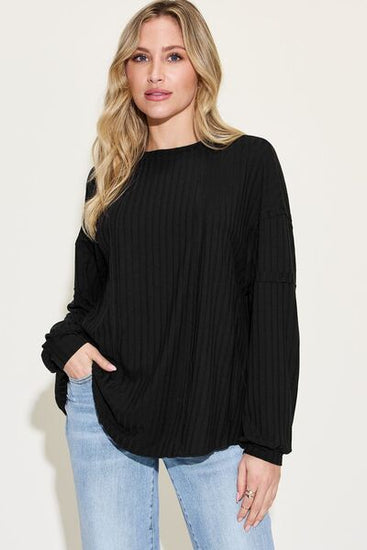 Cotton round neck long sleeve t-shirt