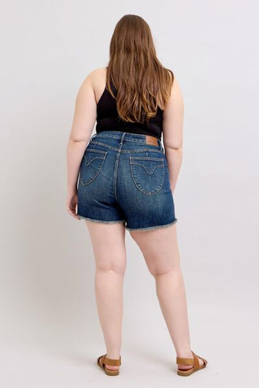 Plus-size denim shorts