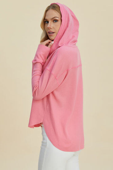 Plus-size drop shoulder hoodie