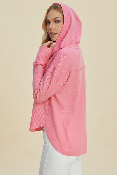 Plus-size drop shoulder hoodie